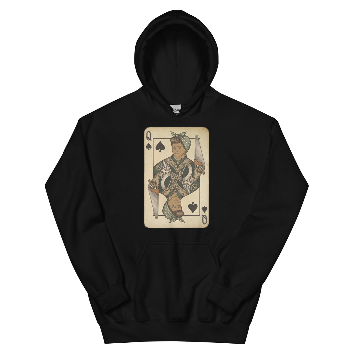 Queen of the Cut Hoodie in black, front
