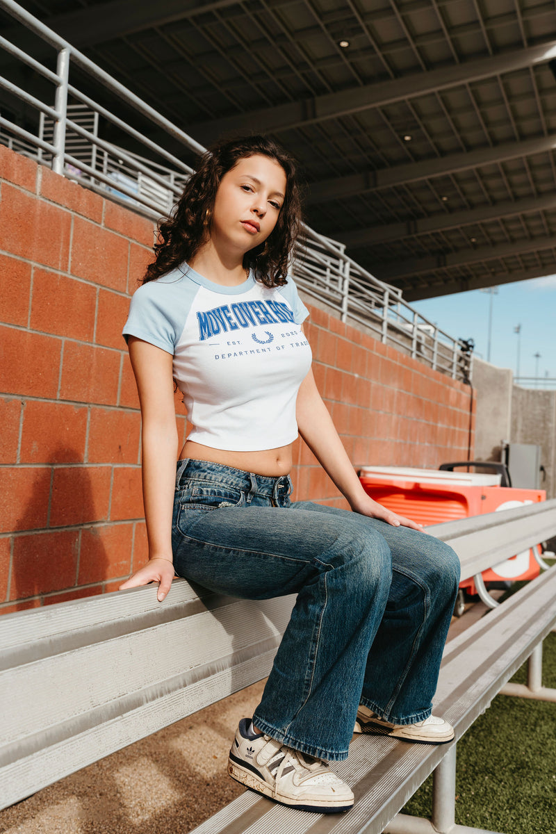 Department of Trades Baby Tee - Light Blue