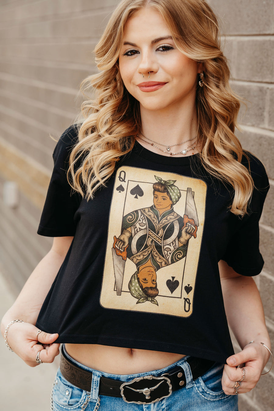 Queen of the Cut Crop Tee